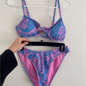 Wild Fable Pink and Blue Bikini Set